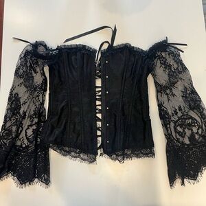 Black lace corset